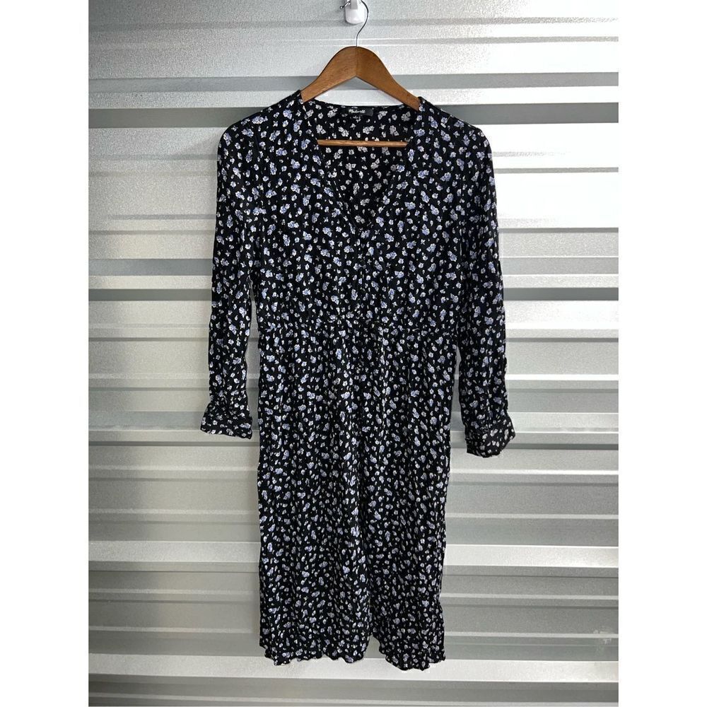 Madewell Navy Floral Mid Length Dress Size 6